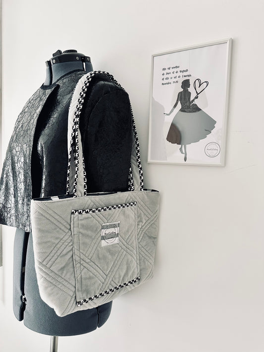 Sac matelassé gris galet